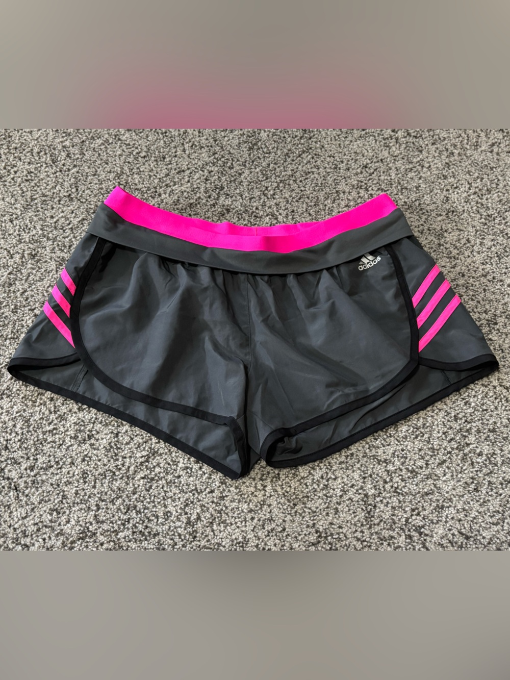 adidas Black Climalite Athletic Shorts with White Logo